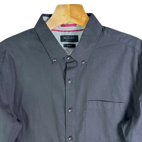 CACTUS MAN Slim Fit Long Sleeve Button Front Shirt Mens Size M - Picture 2 of 10
